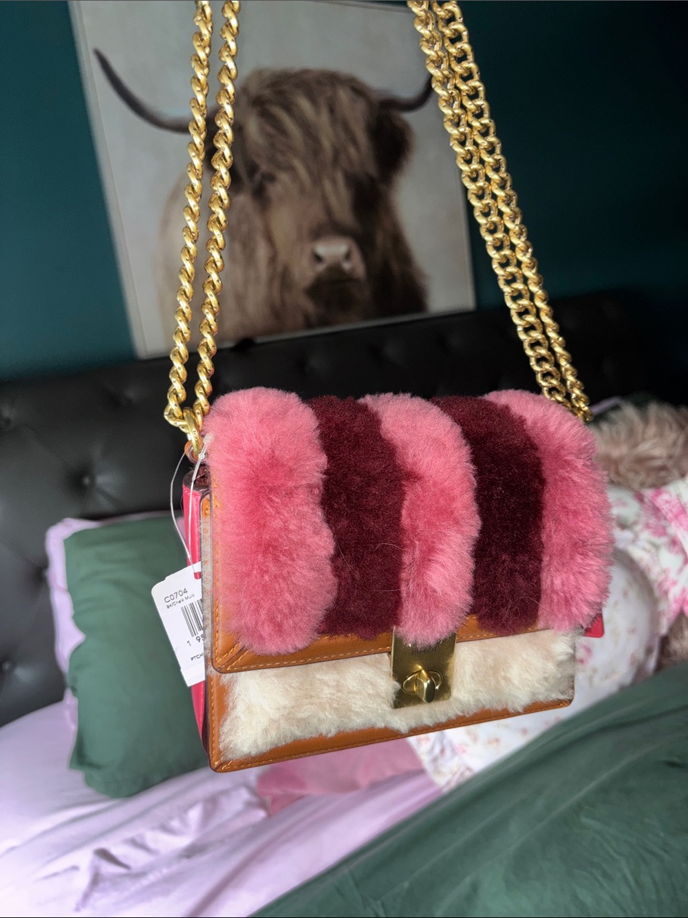 Coach Shearling Hutton Pink